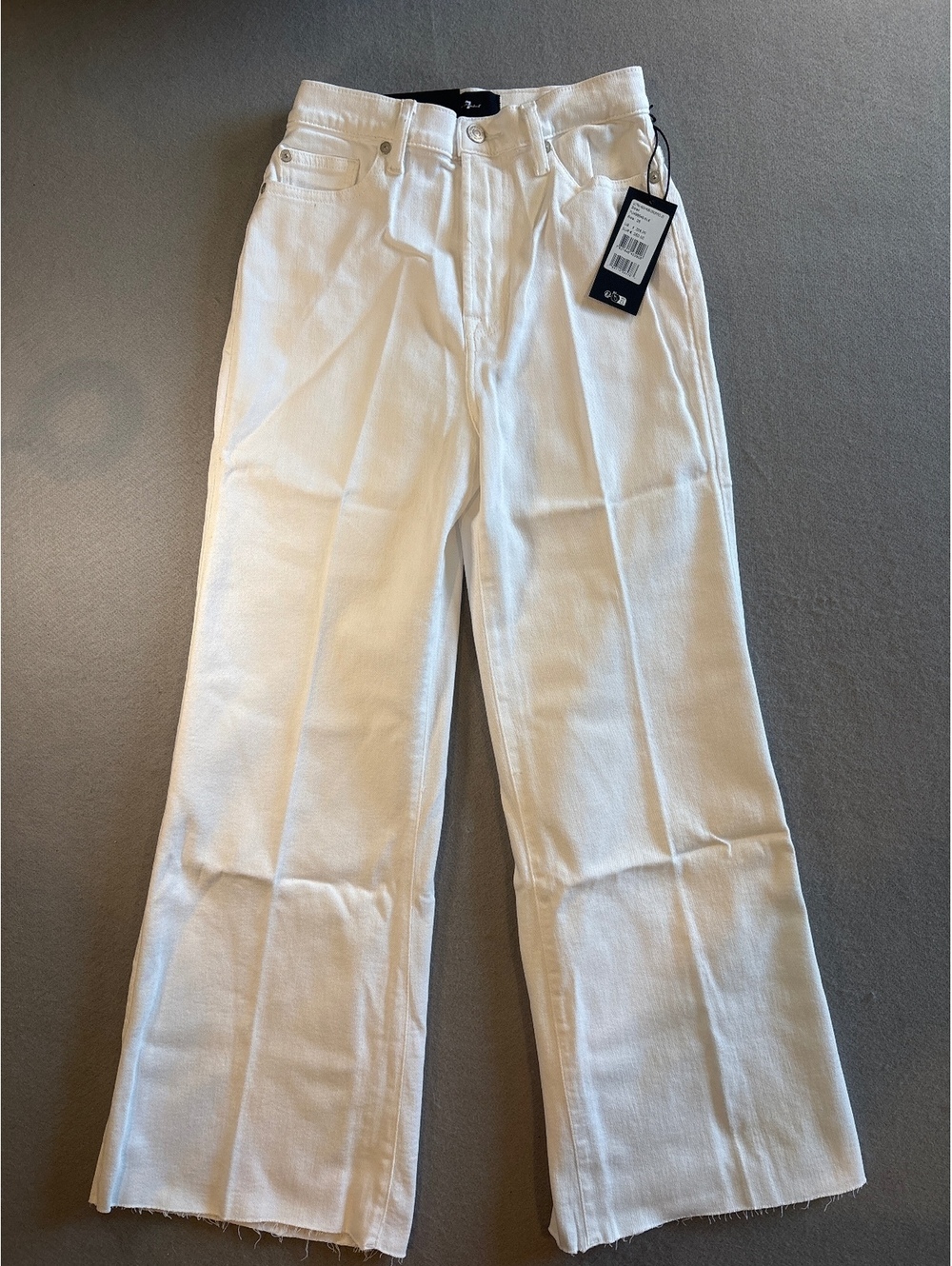 7 For All Mankind Ultra High Rise Cropped Jo White Jeans, 26